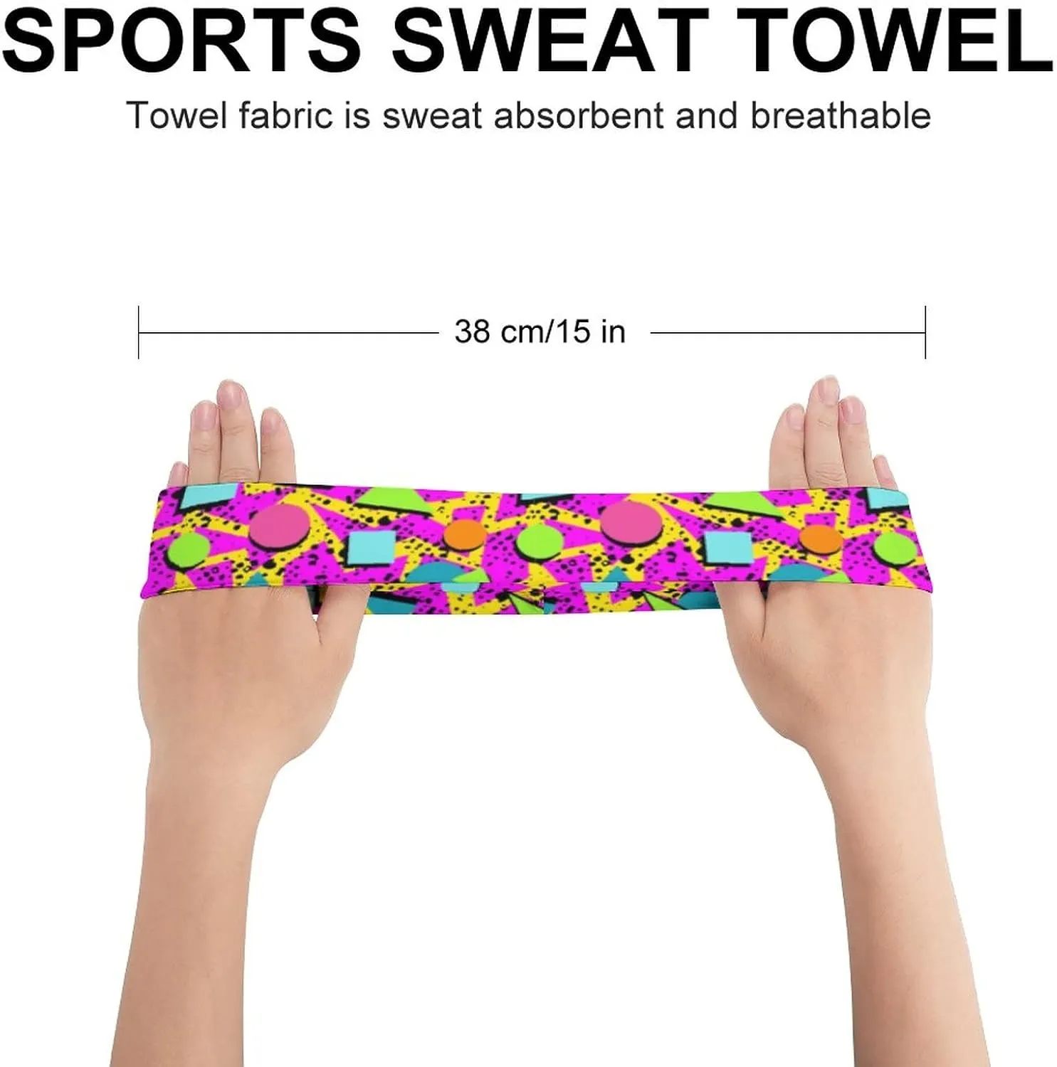 80s 90s Workout Headbands for Men Women Elastic Sweatbands Sports Headbands for Jogging Running Cycling Yoga