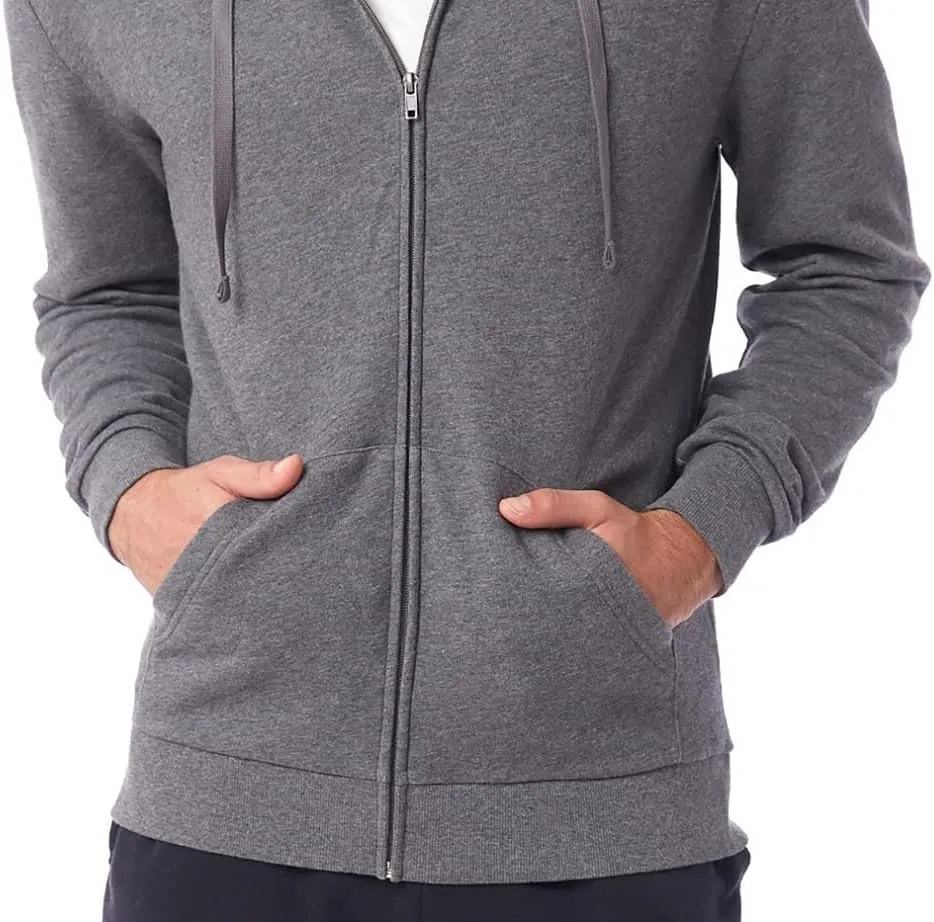 Alternative Men's Hoodie, Eco-Cozy Fleece Full-Zip Hooded Sweatshirt