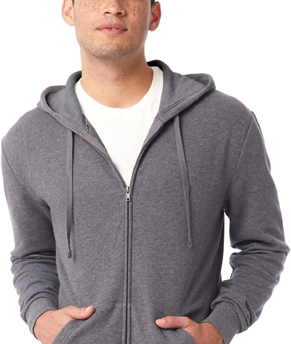 Alternative Men's Hoodie, Eco-Cozy Fleece Full-Zip Hooded Sweatshirt
