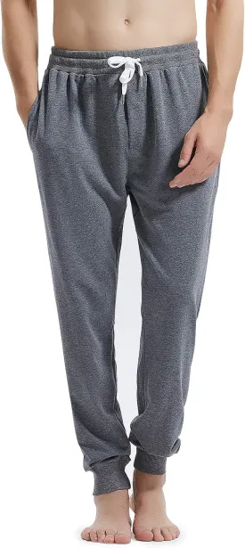 AMY COULEE Men's Casual Joggers Cotton Sweatpants Workout Athletic Pants with Pockets Drawstring Gym Running Pants