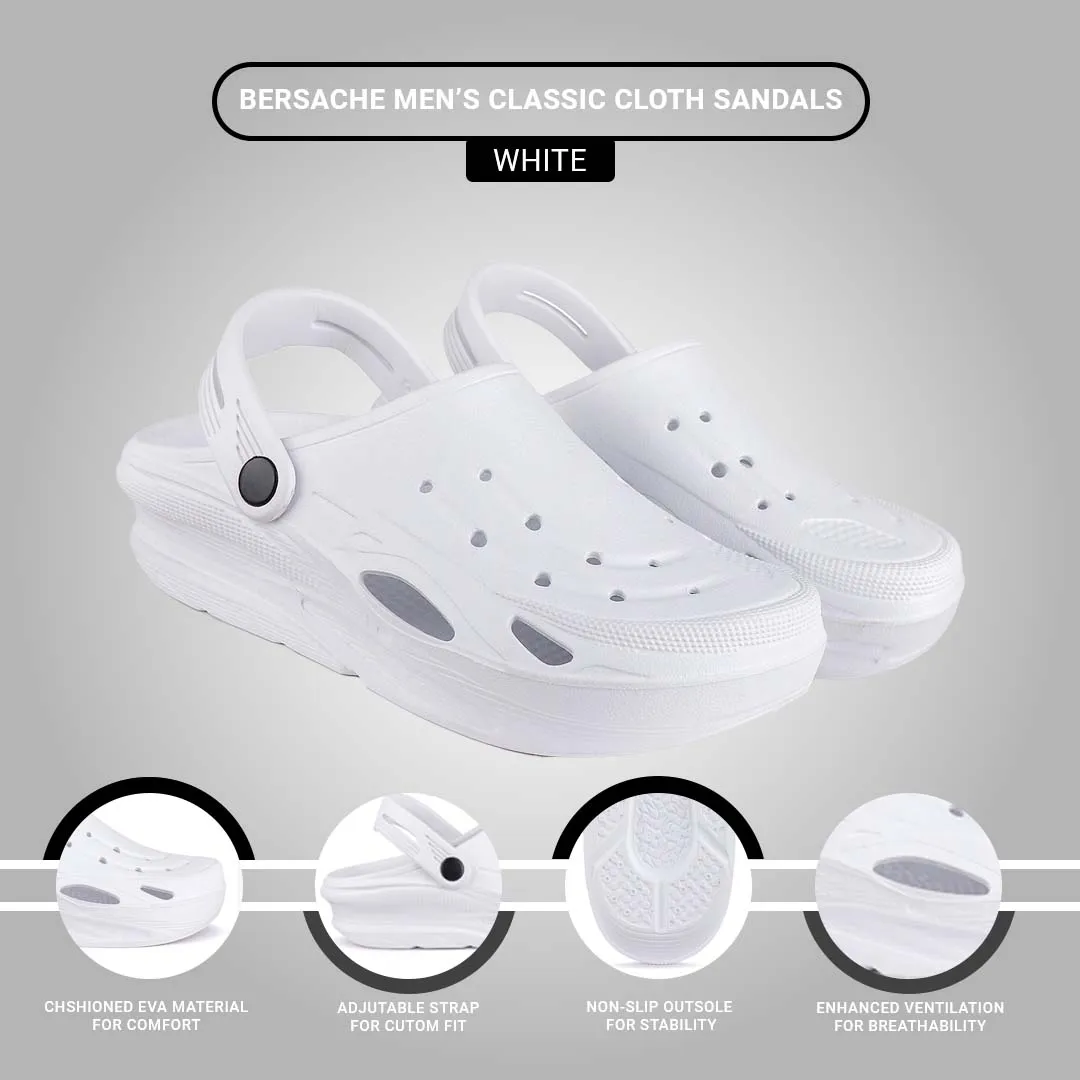 Bersache Extra Soft Classic Casual with  Regular wear with Ultra Soft & Flexibility Technology Clogs for Men's & Boy's 6064-White
