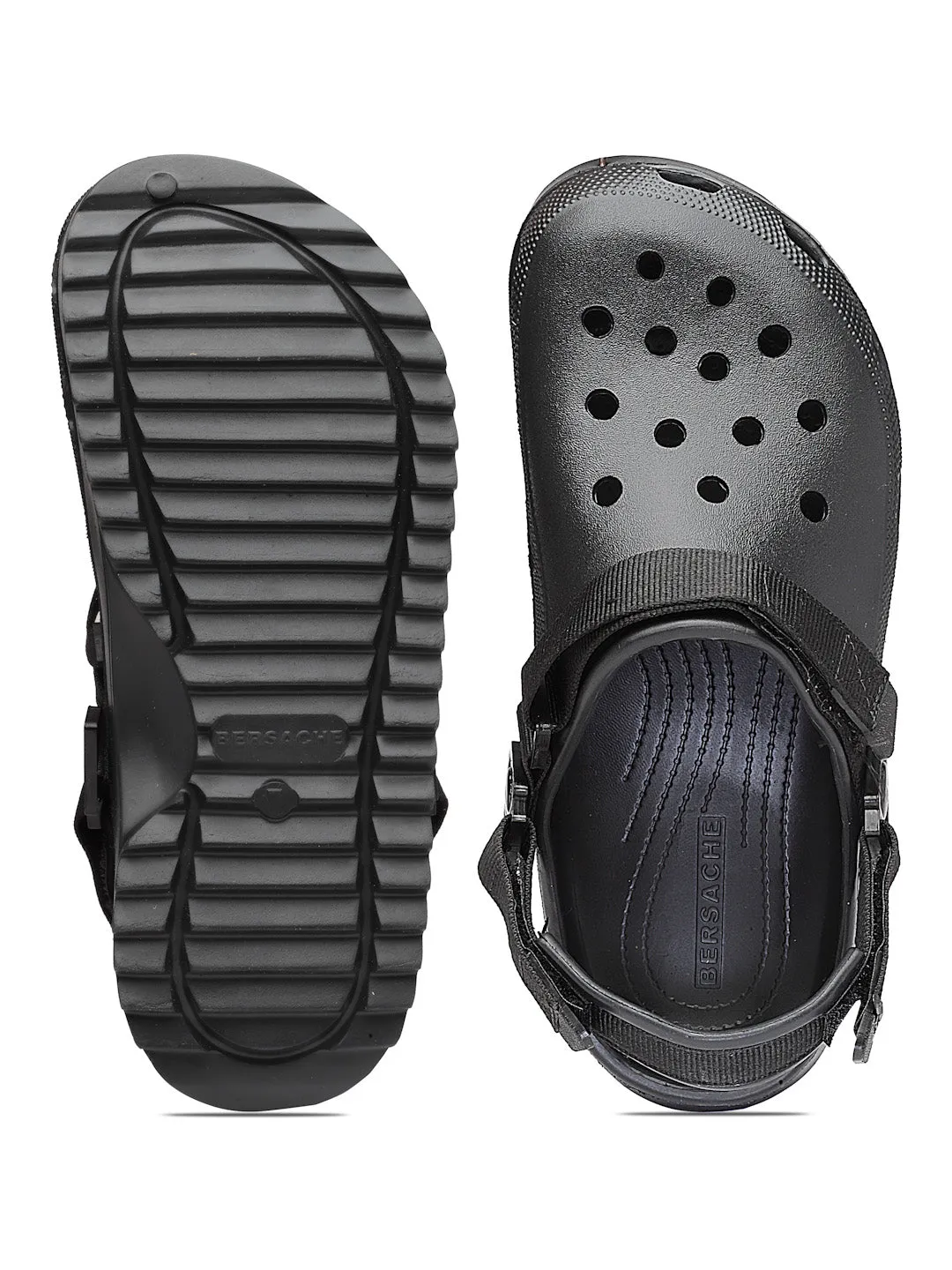 Bersache Extra Soft Classic Casual with  Regular wear with Ultra Soft & Flexibility Technology Clog's for Men's & Boy's (6137-Black)