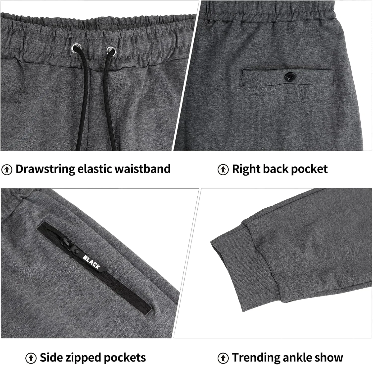 BUXKR Mens Casual Joggers Sweatpants for Jogging,Running or Athletic Activities