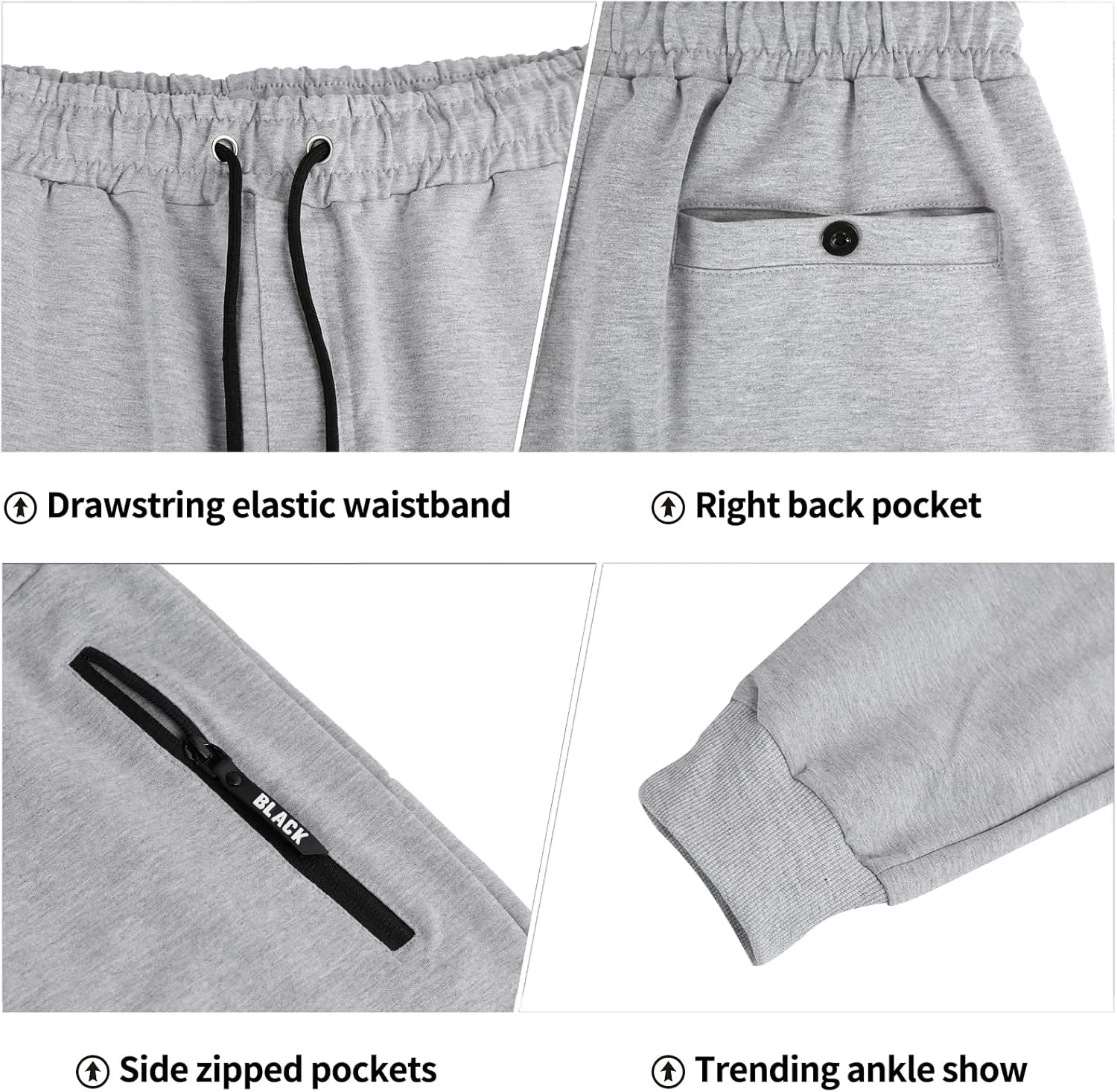 BUXKR Mens Casual Joggers Sweatpants for Jogging,Running or Athletic Activities
