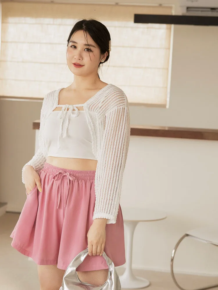 Casual Basic Comfy Soft Elastic Waist Shorts
