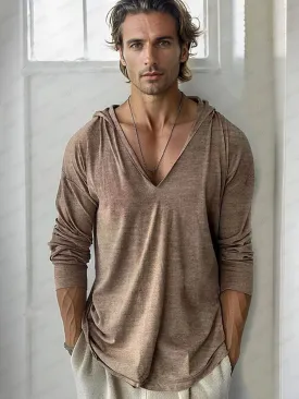 Comfy Hooded V-Neck Top