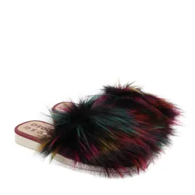 Faux Fur Slippers   Multi-color