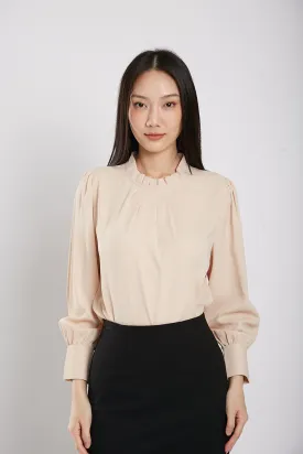 Guilian Long Sleeves Blouse in Apricot