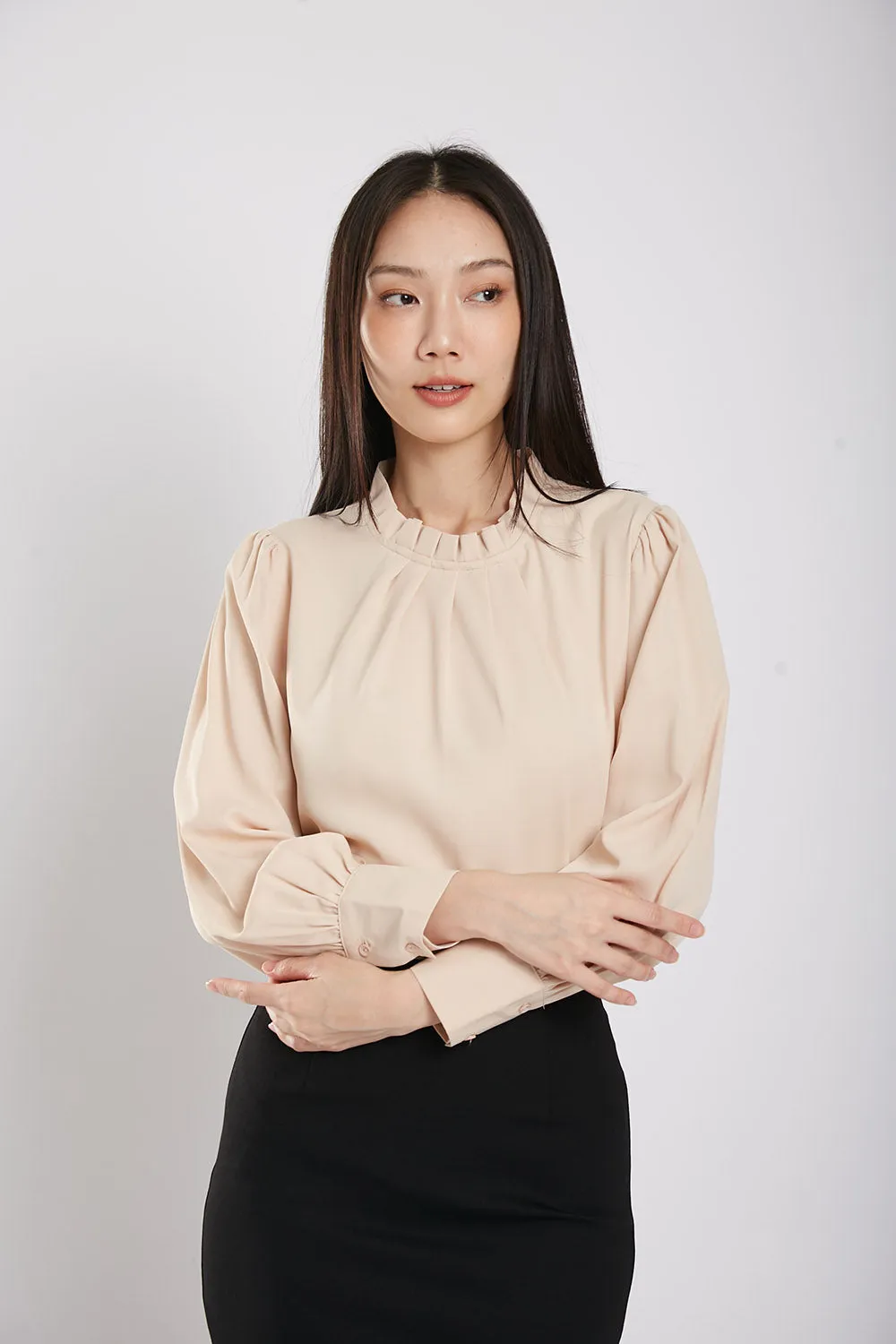 Guilian Long Sleeves Blouse in Apricot