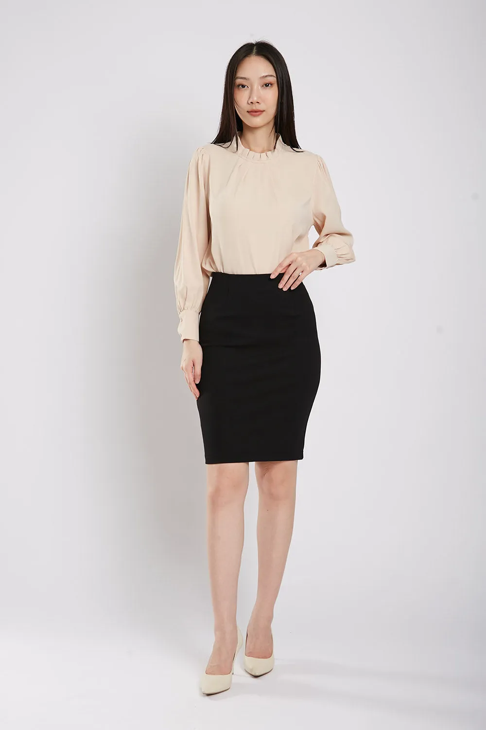 Guilian Long Sleeves Blouse in Apricot
