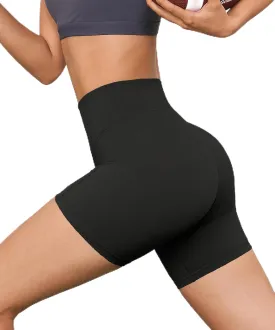 High Waisted Workout Biker Shorts for Women-5" Tummy Control Athletic Running Gym Yoga Spandex Shorts