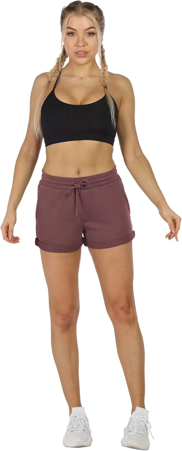 icyzone Workout Lounge Shorts for Women - Athletic Running Jogging Cotton Sweat Shorts