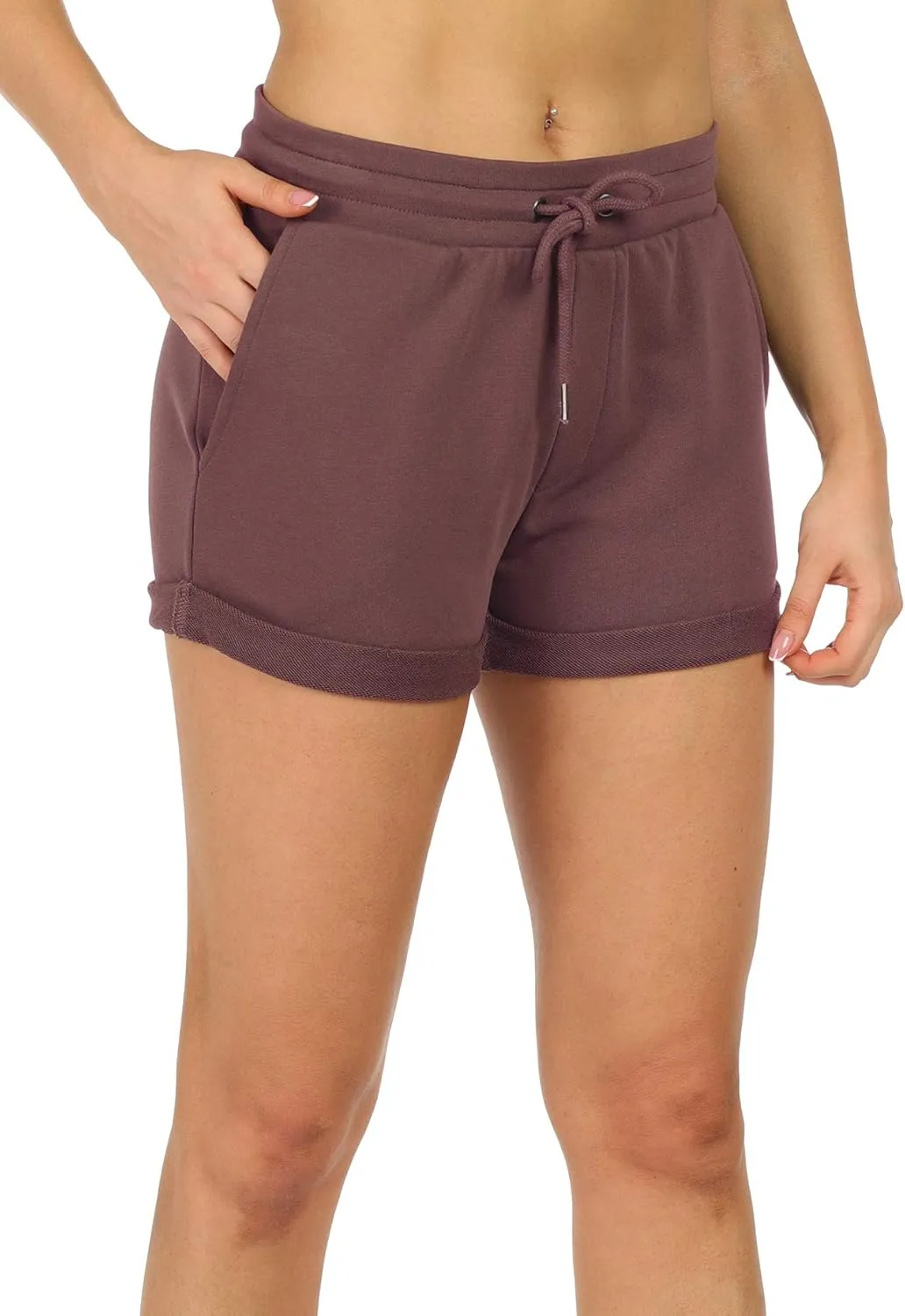icyzone Workout Lounge Shorts for Women - Athletic Running Jogging Cotton Sweat Shorts