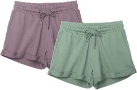 icyzone Workout Lounge Shorts for Women - Athletic Running Jogging Cotton Sweat Shorts
