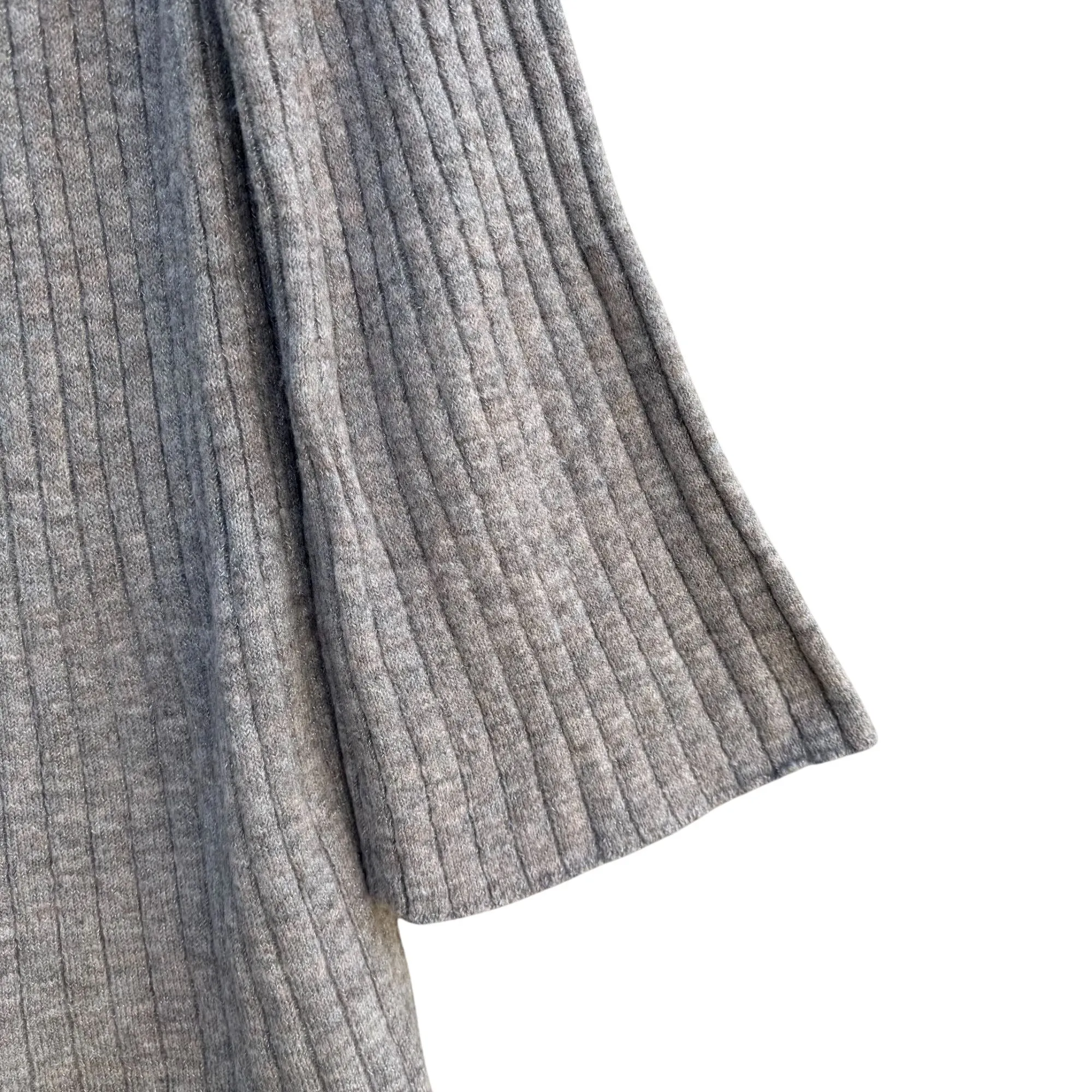 Lauren Conrad Womens Ribbed Knit V-Neck Cable Tie Detail Bell Sleeve Sweater L