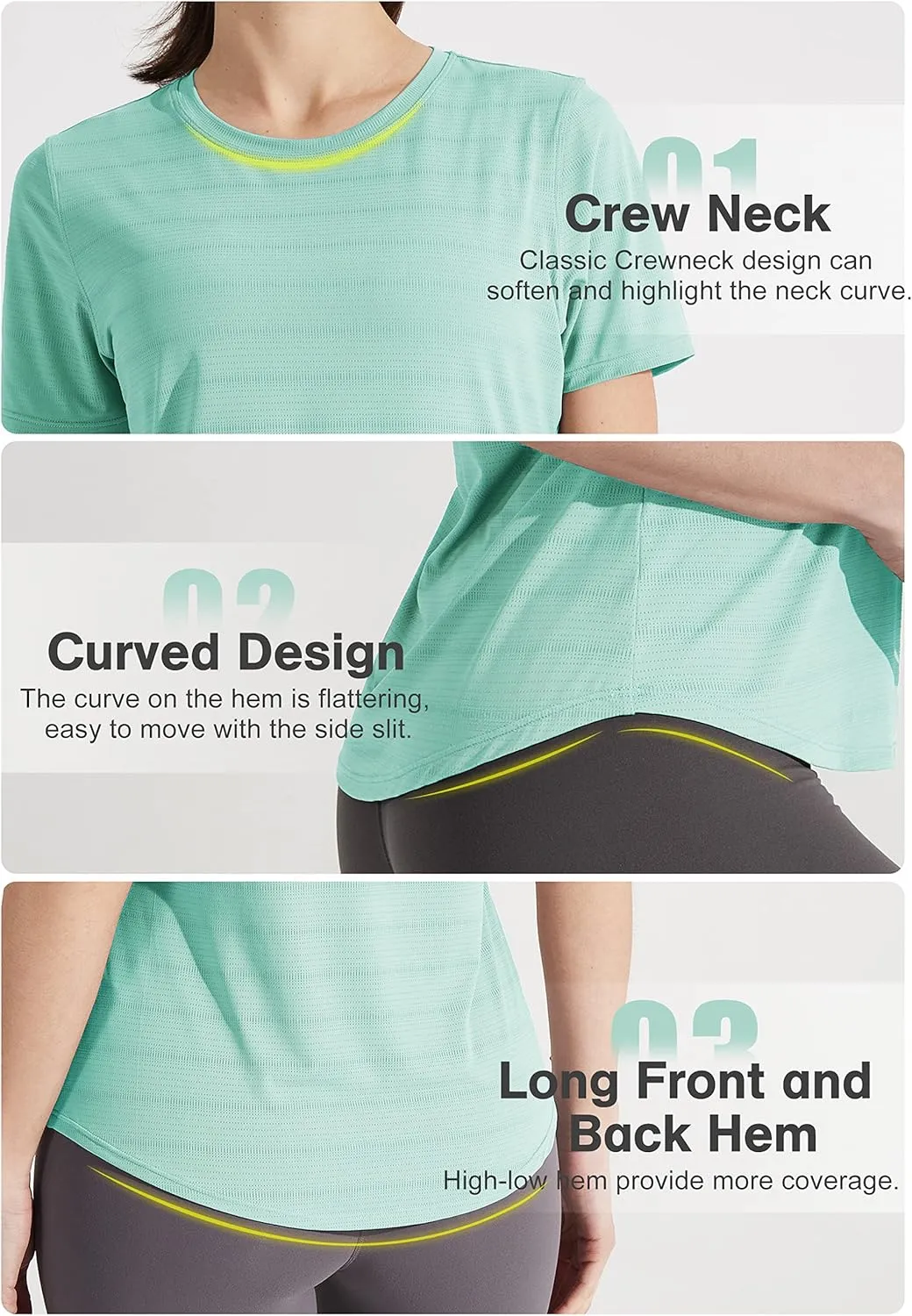Libin Women's Workout T Shirts Short Sleeve Gym Running Athletic Tops Quick Dry Crewneck Yoga Shirts