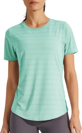 Libin Women's Workout T Shirts Short Sleeve Gym Running Athletic Tops Quick Dry Crewneck Yoga Shirts