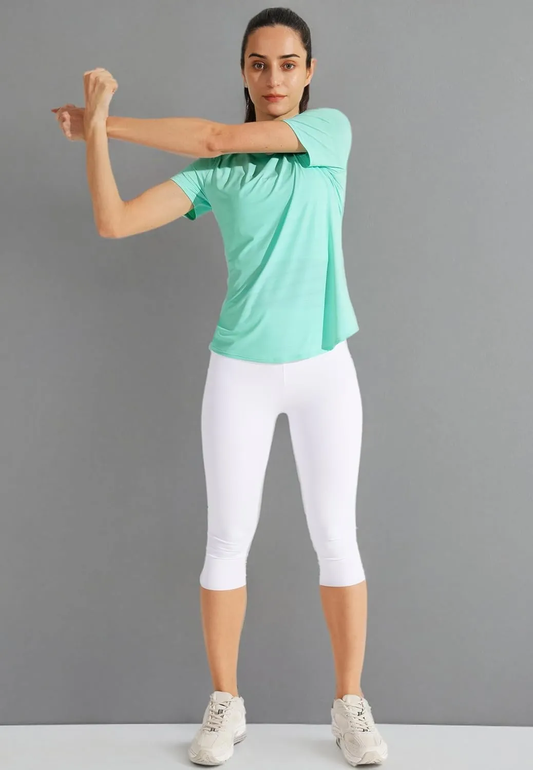 Libin Women's Workout T Shirts Short Sleeve Gym Running Athletic Tops Quick Dry Crewneck Yoga Shirts