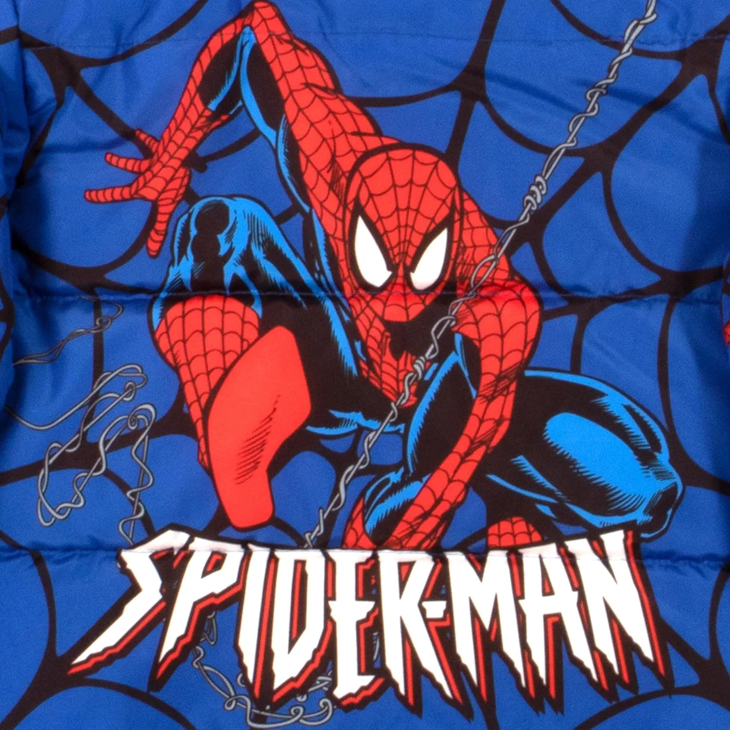 Marvel Winter Coat for Boys Spider-Man, Avengers Graphic Print Boys Puffer Winter Jacket for Big and Little Kids