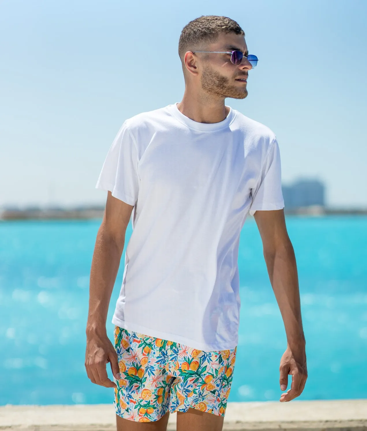 Men summer swimwear Orange slices