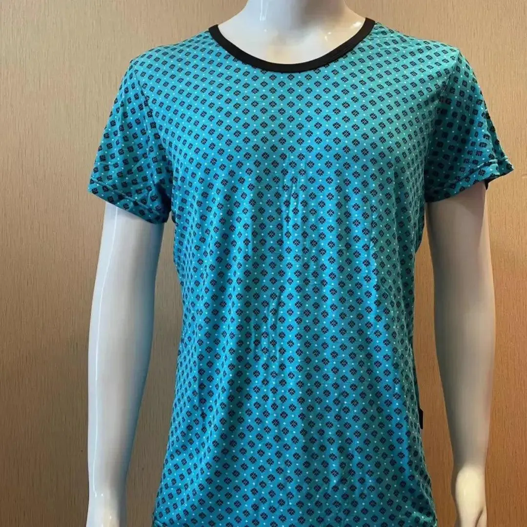 Men's Green O-Neck T-Shirt - Casual Stretch Fit Modal Blend Top for Male