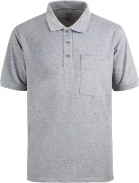 Men's Short Sleeve Polo Shirt Moisture Wicking Performance Dry Fit Golf Polo with Pocket