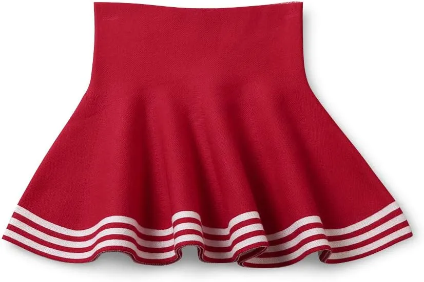 Mesinsefra Little Big Girls' High Waist Knitted Flared Pleated Skirt Casual