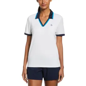 Original Penguin Womens Short Sleeve Mesh Back Polo - BRIGHT WHITE