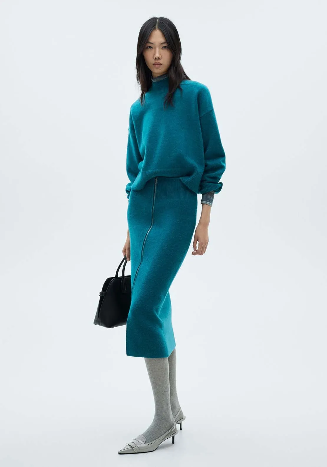 Perkins neck knitted sweater - Green