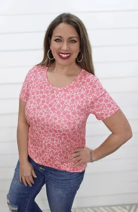 PINK FLORAL EVERYDAY RELAXED TOP