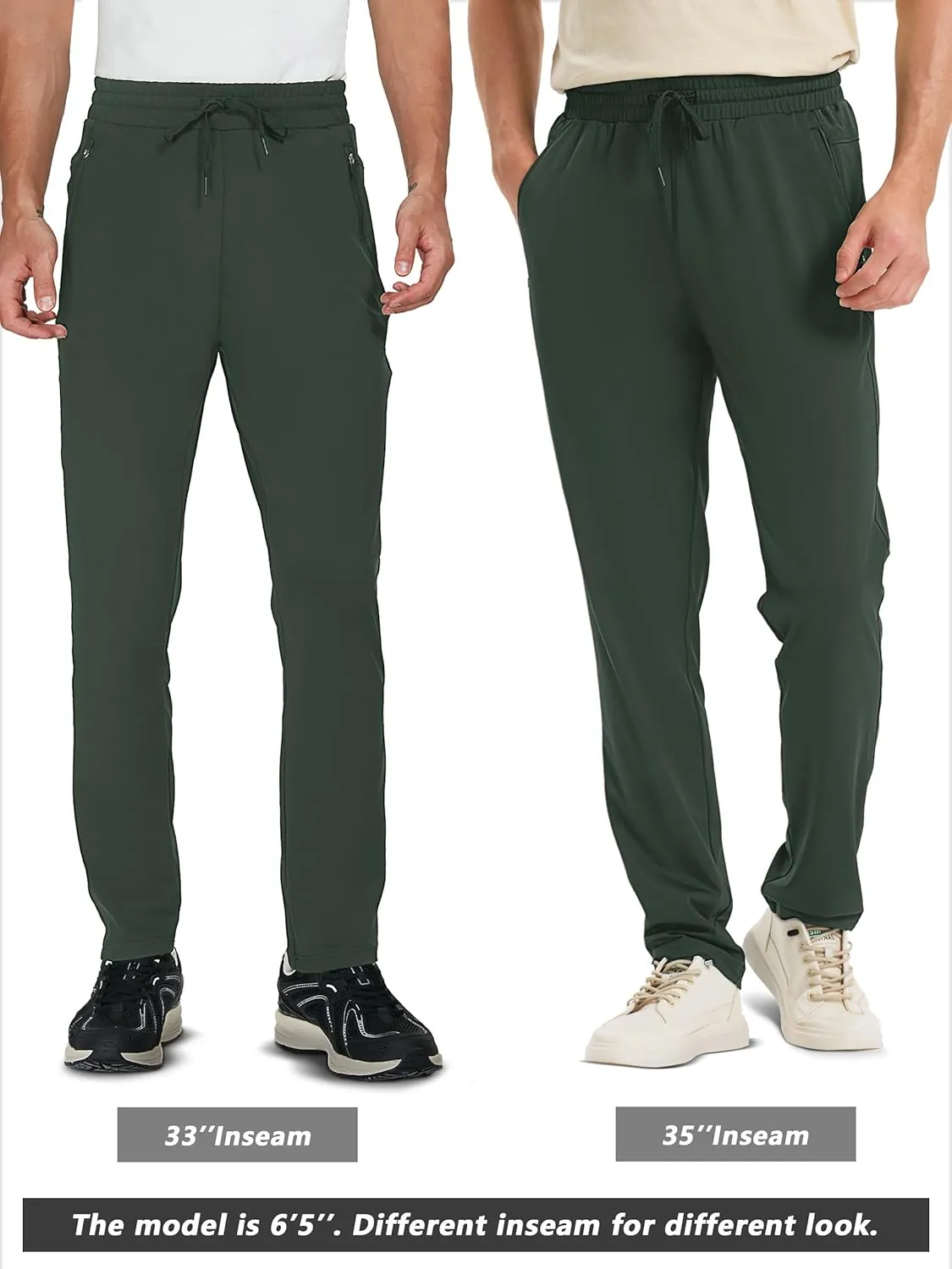 SEVEGO Men's 31"/33"/35"/37" Inseam Tall Sweatpants Zipper Pockets Joggers Athletic Workout Pants