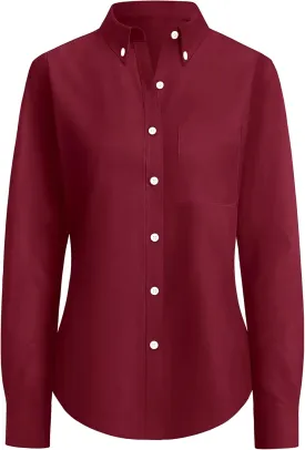 siliteelon Button Down Shirts Women Oxford Shirt Long Sleeve Stretch Dress Shirts Wrinkle Free Business Work Office Blouse