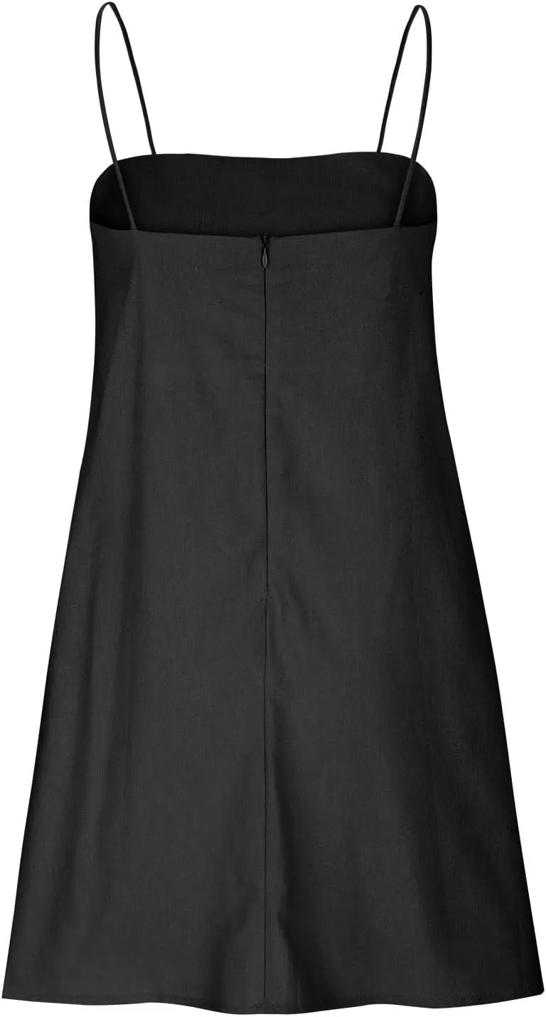 Sleeveless Slip Off Shoulder for Women Fall Summer Linen Mini Short Loose Fit Plain Dresses Women 2025 Trendy Y2K