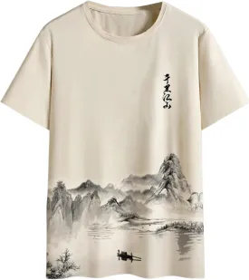 SOLY HUX Men's Graphic Print Tees Vintage T-Shirts Crewneck T Shirts Short Sleeve Casual Summer Shirt