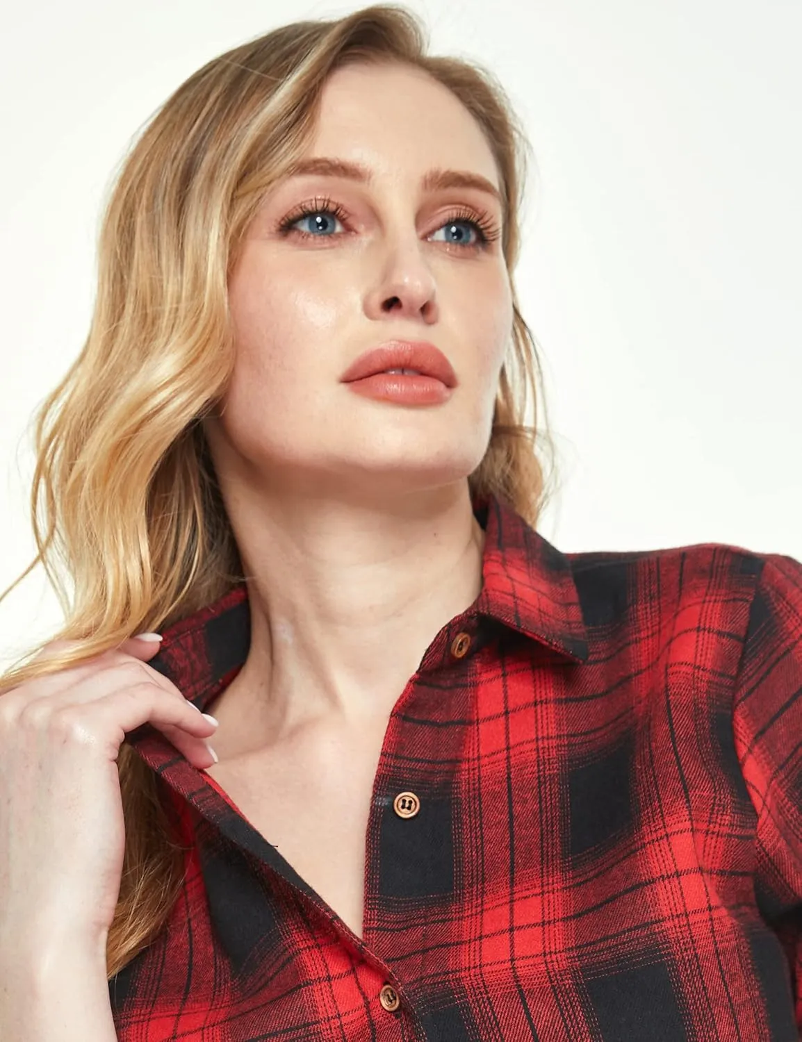 SSLR Flannel Shirts Womens Long Sleeve Button Down Plaid Shirts Casual