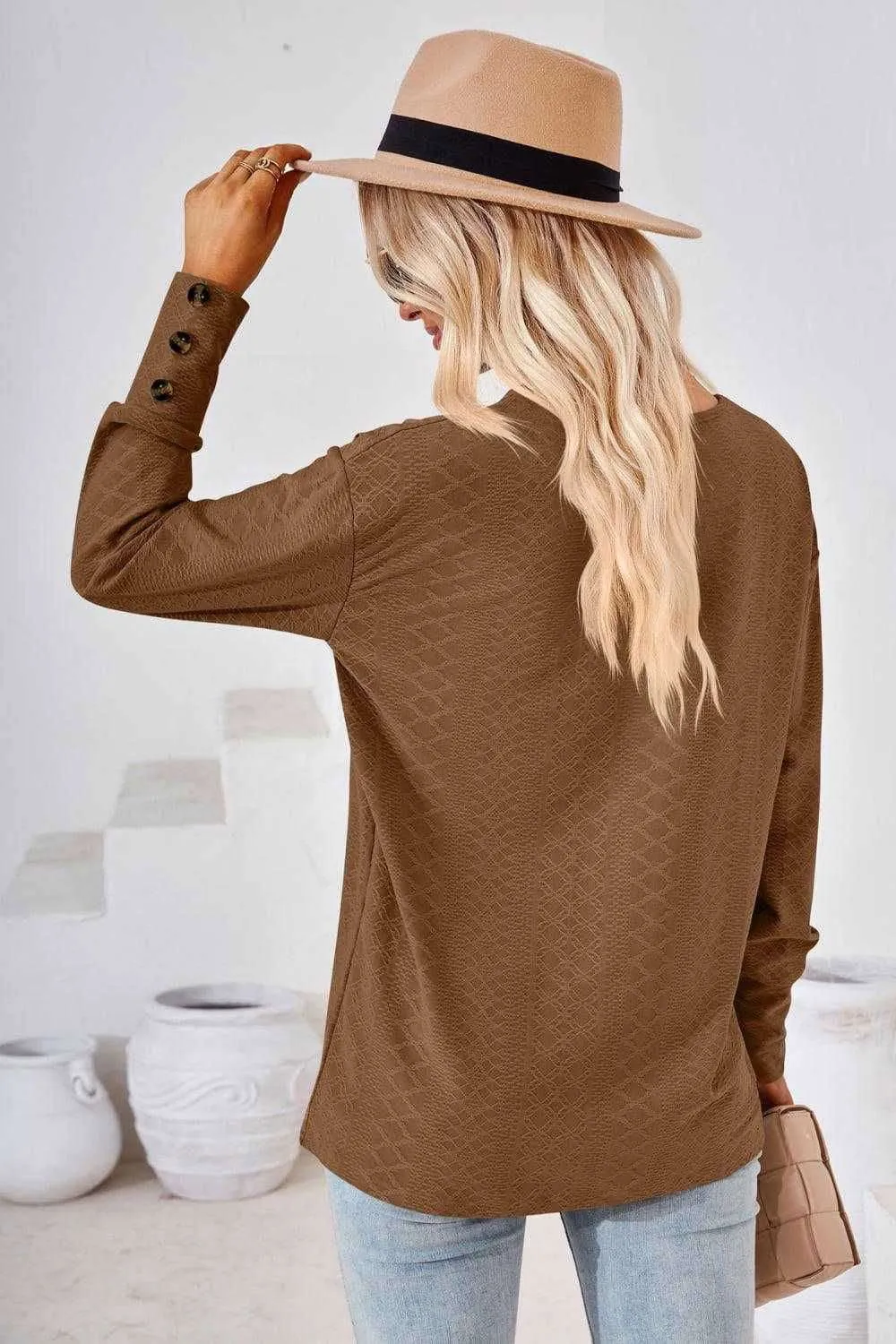 V-Neck Long Sleeve Blouse - Stylish Casual Top for You