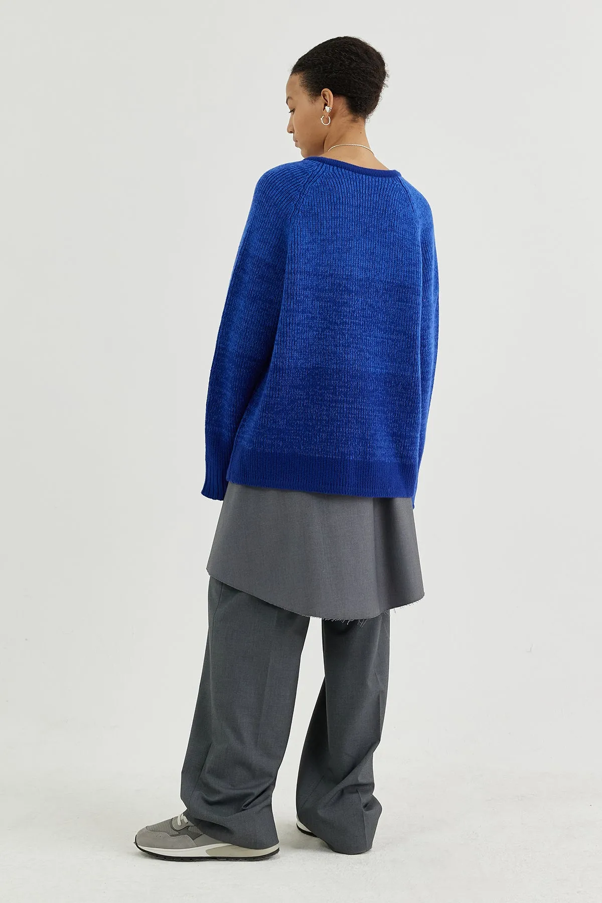 V-neck ribbed sweater