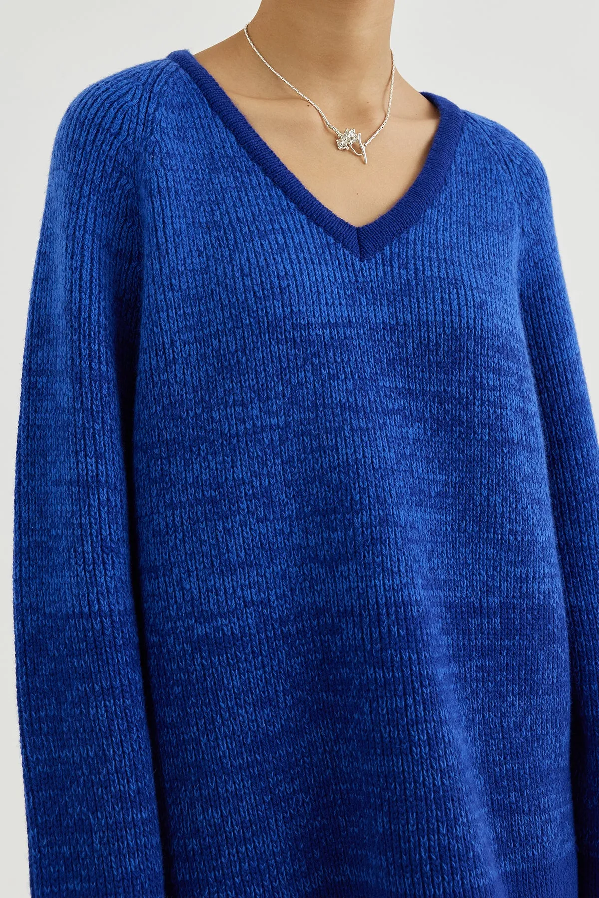 V-neck ribbed sweater