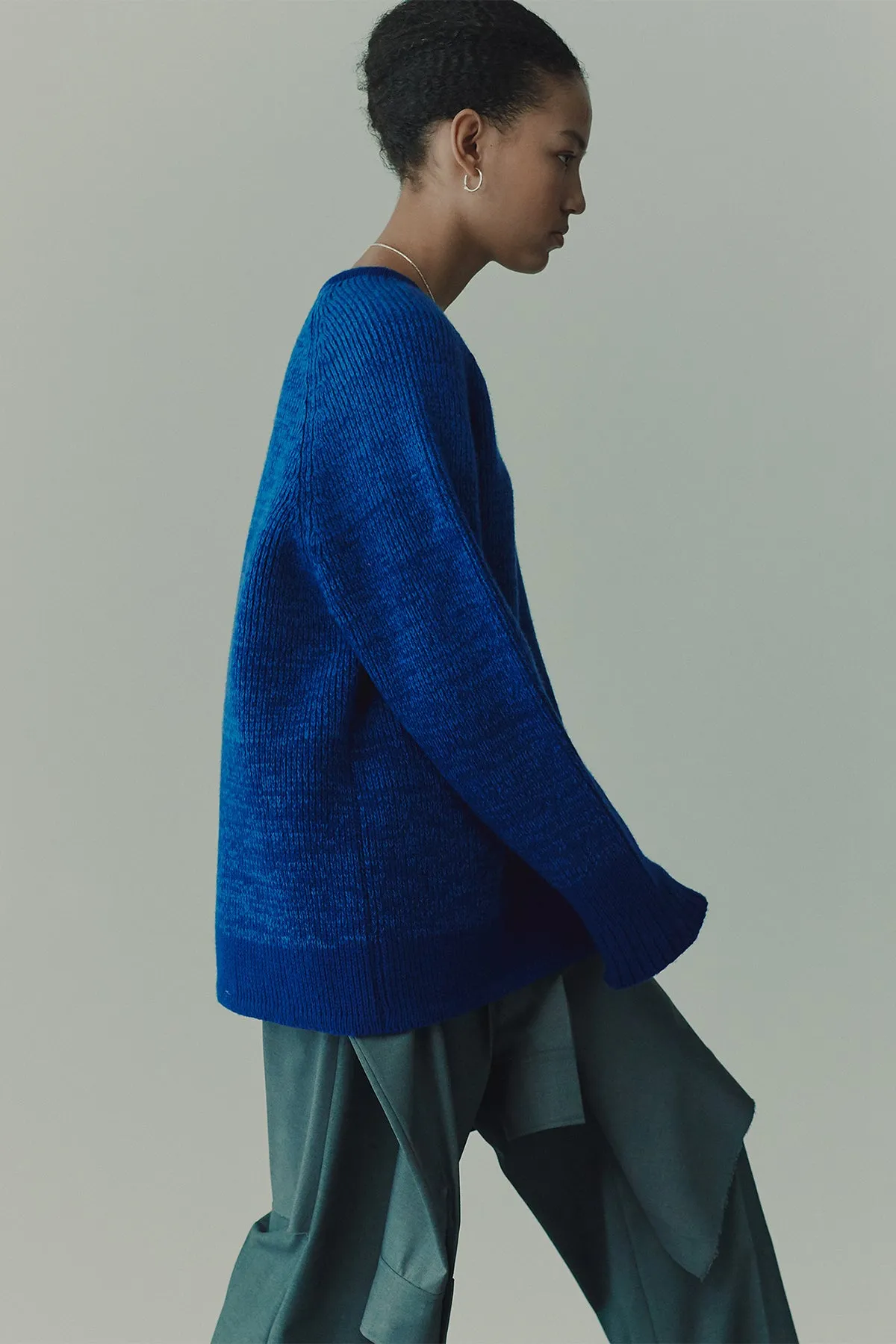 V-neck ribbed sweater