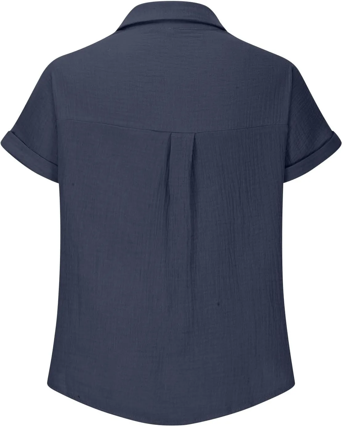 Womens Gauze Shirts Button Down Dress Shirts Casual Short Sleeve Textured Collared Summer Work Blouse Camping Clothes