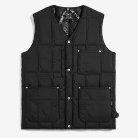 Work V-Neck Button Down Vest - Black