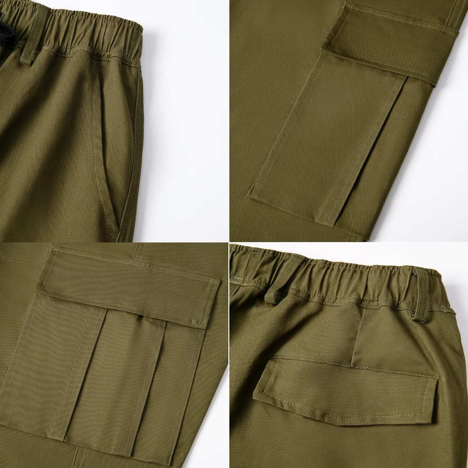 WZIKAI Mens Casual Joggers Pants Cotton Elastic Waist Drawstring Cargo Pants Fashion Athletic Outdoor Jogging Sweatpants