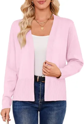 Yekaty Lightweight Cardigans for Women Summer Cropped Open Front Spring Cardigans Long Sleeve Jackets, S-2XL