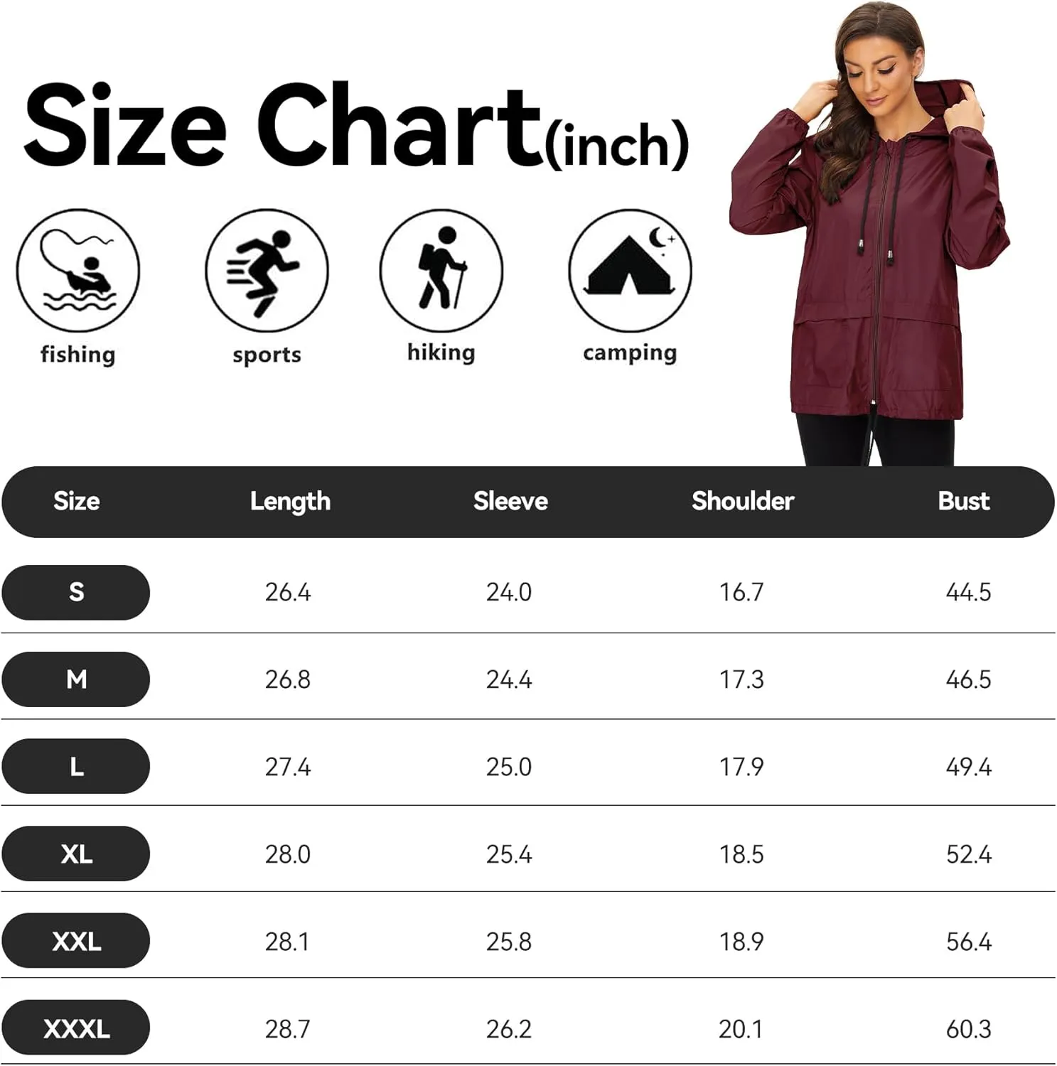Zando Lightweight Rain Jacket Women Raincoat for Women Packable Rain Coat Windbreaker Rain Jackets Waterproof with Hood