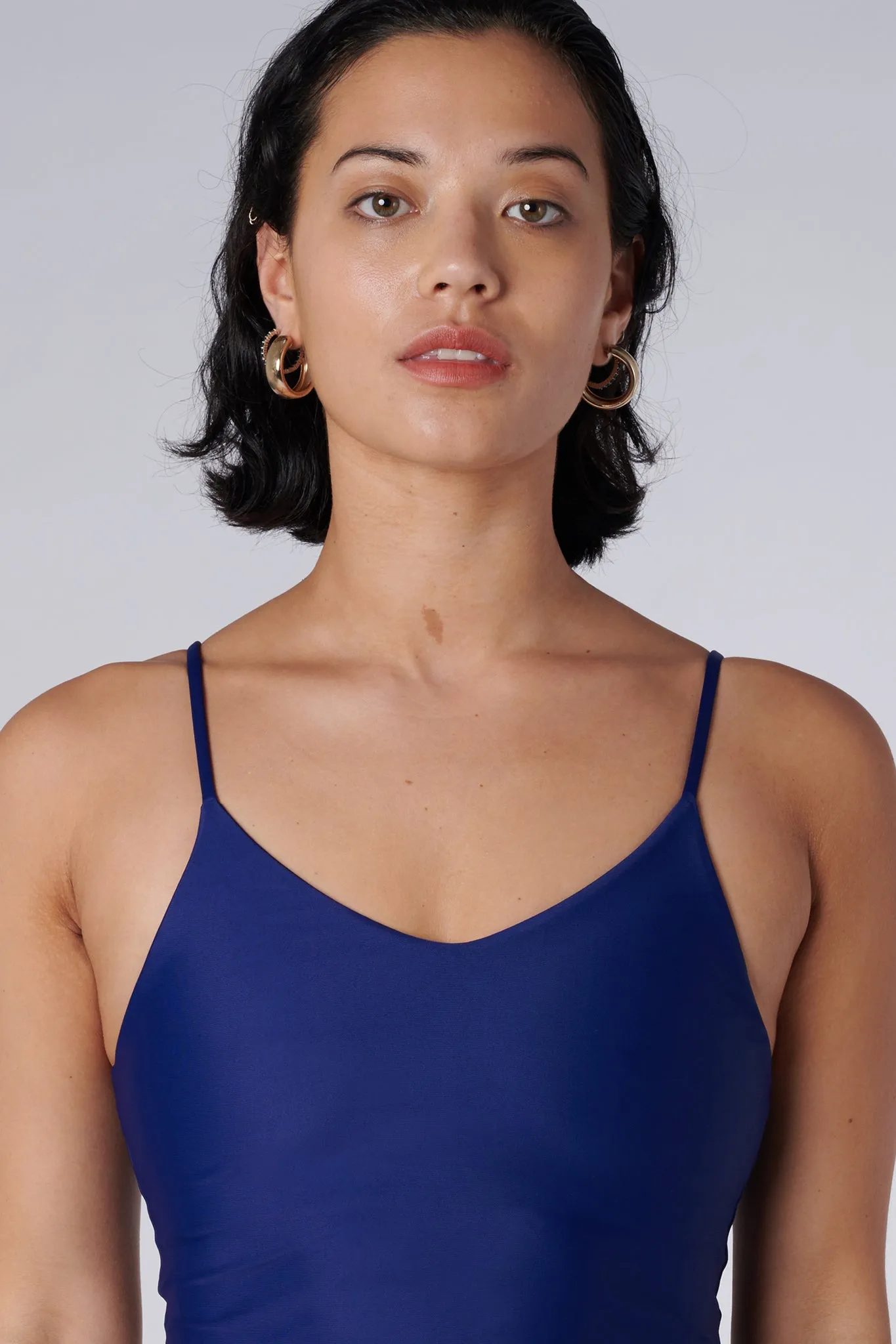 Zuli Thin Strap Crop Top | Recycled Nylon | Royal